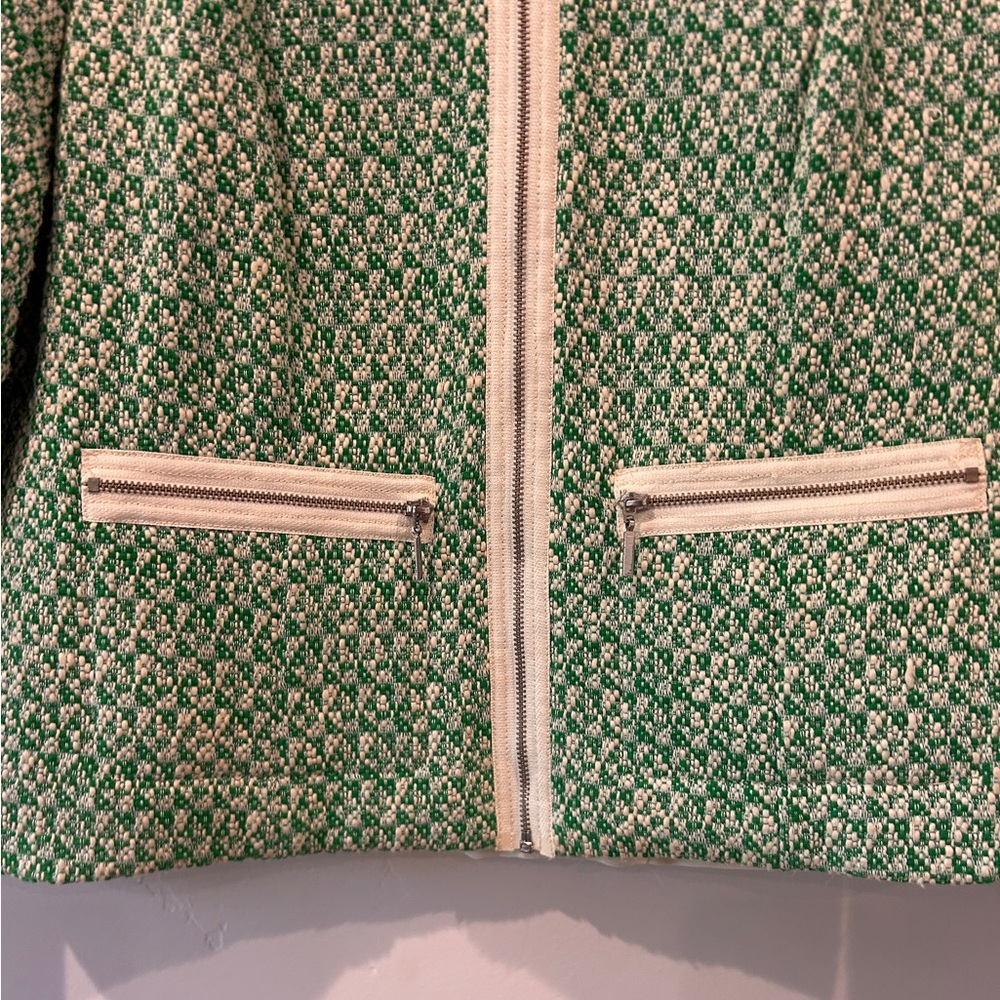 CAbi Green and Cream Tweed Blazer - Picture 5 of 11